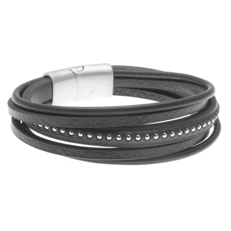 bracciale uomo in pelle multifili