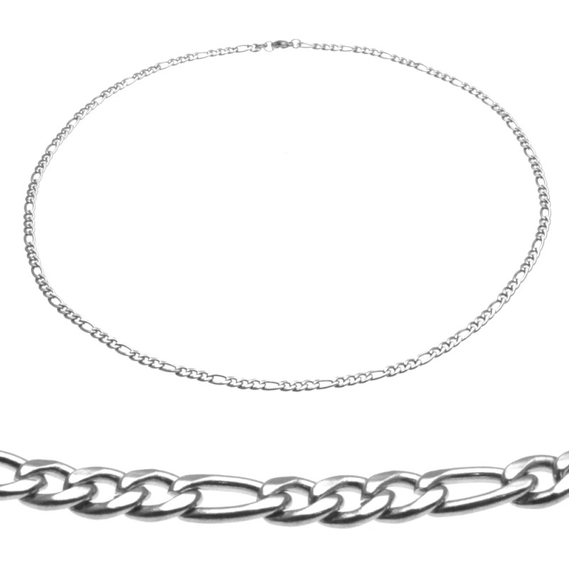 Collana girocollo in acciaio maglia classica kit 10 pezzi