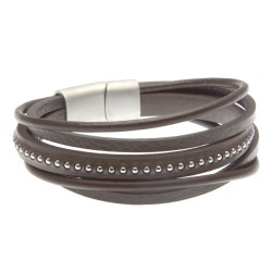 bracciale uomo in pelle multifili