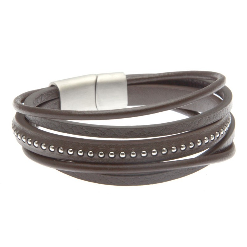 bracciale uomo in pelle multifili