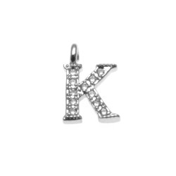 Ciondolo lettera k per composizione frasi nomi kit 10 pezzi