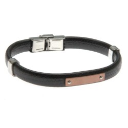 bracciale uomo in pelle con piastrina