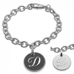 bracciale con lettera d in bronzo e smalto