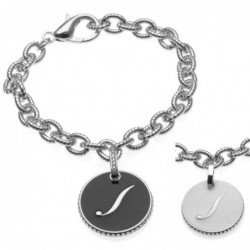 bracciale con lettera j in bronzo e smalto