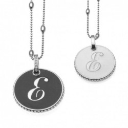 collana con lettera e in bronzo e smalto