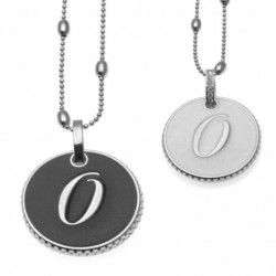 collana con lettera o in bronzo e smalto
