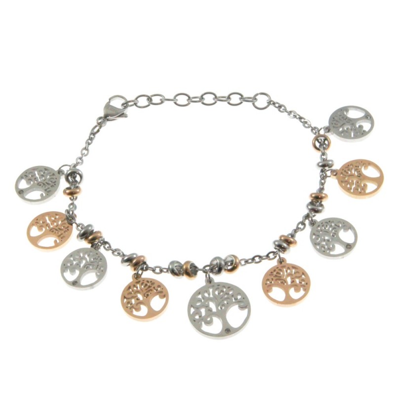bracciale albero della vita donna acciaio