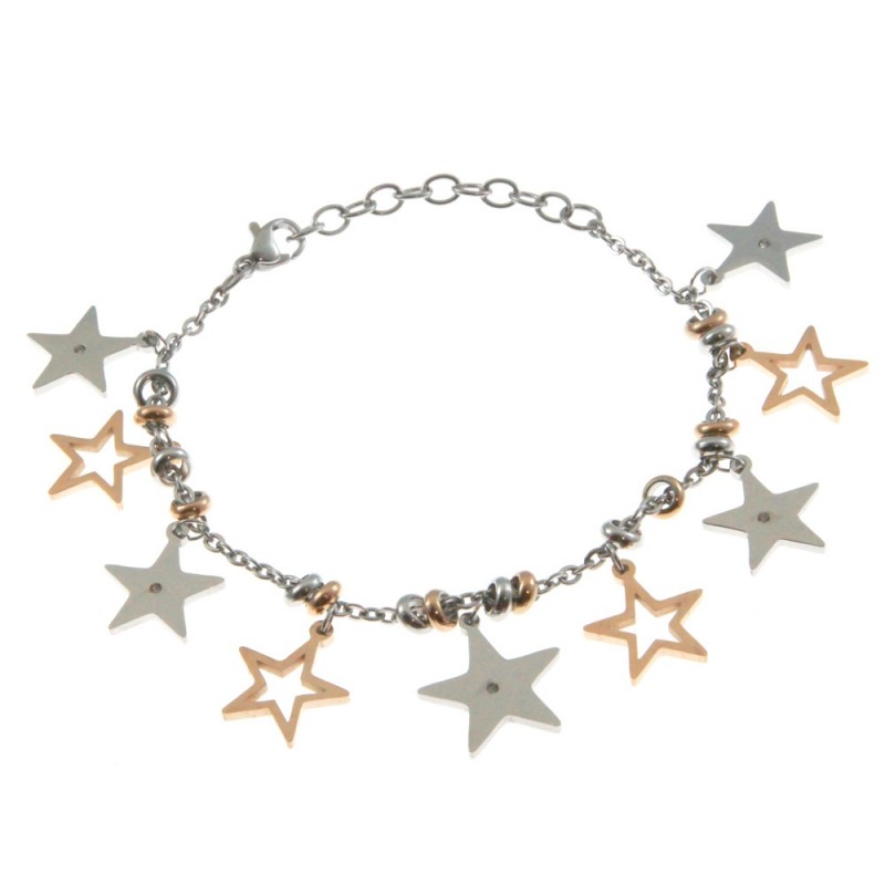 bracciale stelline donna in acciaio