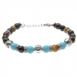 bracciale uomo simboli marinari in pietre dure