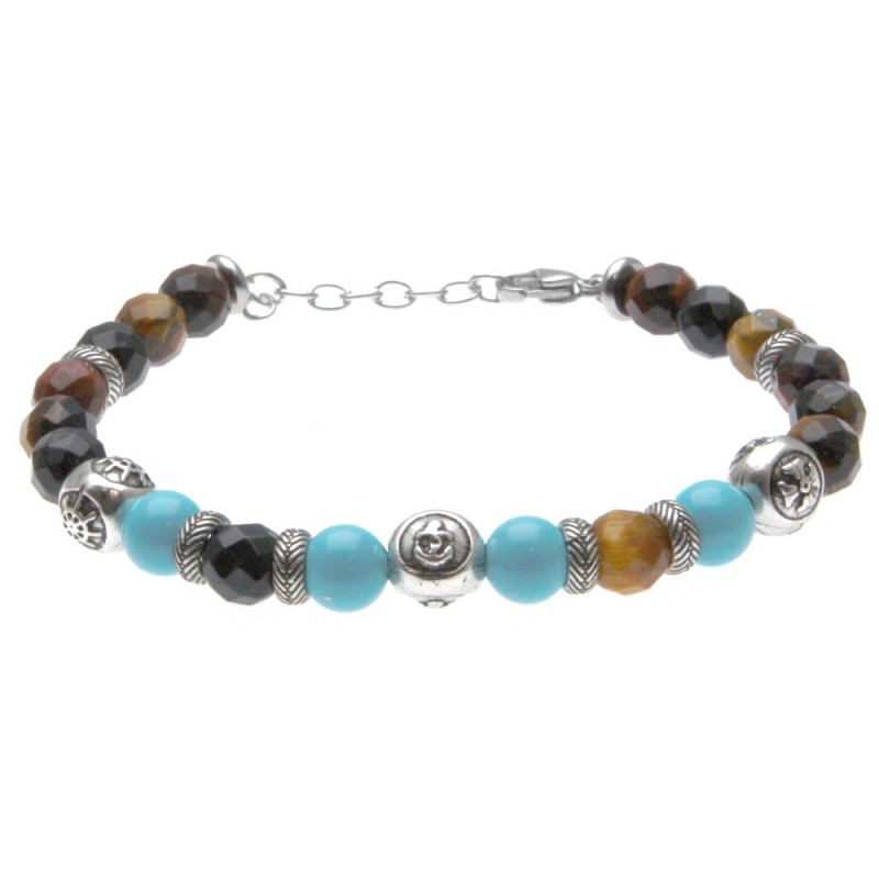 bracciale uomo simboli marinari in pietre dure