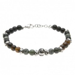 bracciale uomo con ancora e pietre dure
