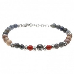 bracciale uomo con ancora e pietre dure