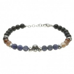 bracciale uomo con ancora e pietre dure