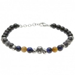 bracciale uomo con ancora e pietre dure