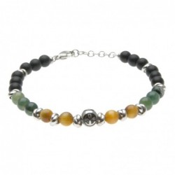 bracciale uomo con ancora e pietre dure