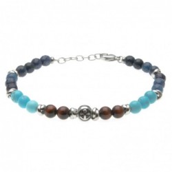 bracciale uomo con ancora e pietre dure