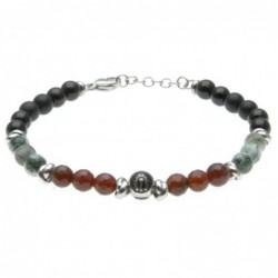 bracciale uomo con ferro di cavallo e pietre