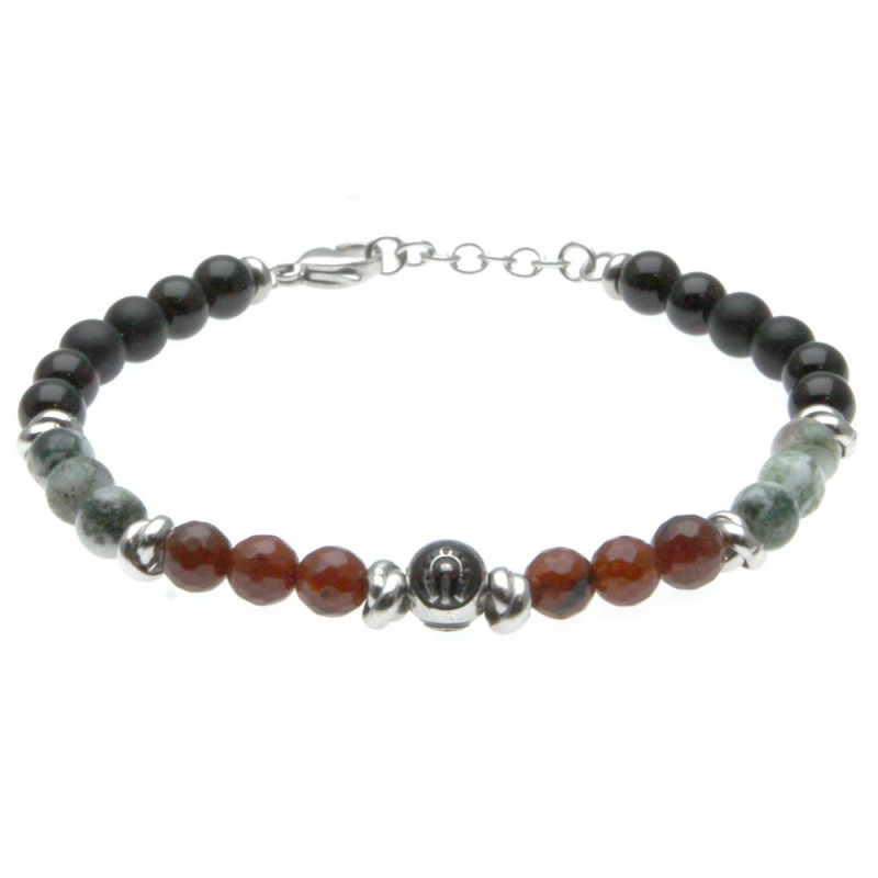 bracciale uomo con ferro di cavallo e pietre