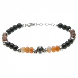 bracciale uomo con ferro di cavallo e pietre