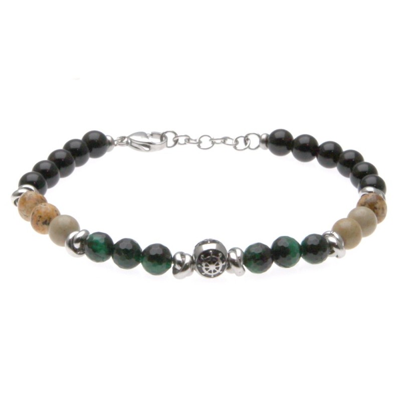 bracciale uomo timone e pietre dure