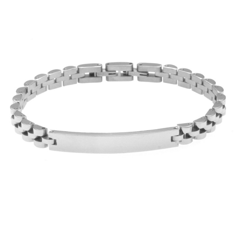bracciale uomo acciaio con piastra