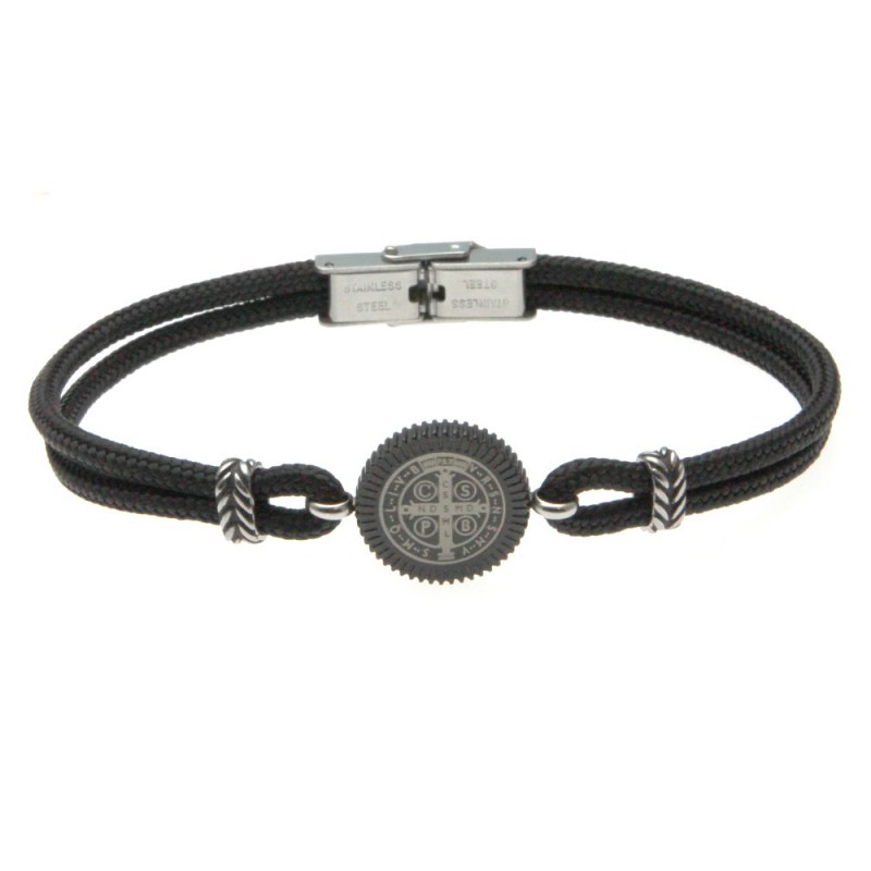 bracciale uomo con croce san benedetto