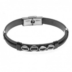 bracciale uomo in acciaio e pelle