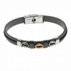 bracciale uomo in acciaio e pelle
