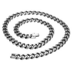 collana uomo groumette in acciaio brunito