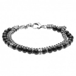 bracciale uomo acciaio e pietre dure