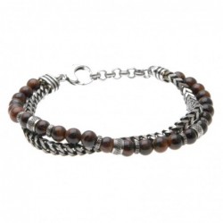 bracciale uomo acciaio e pietre dure
