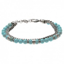 bracciale uomo acciaio e pietre dure