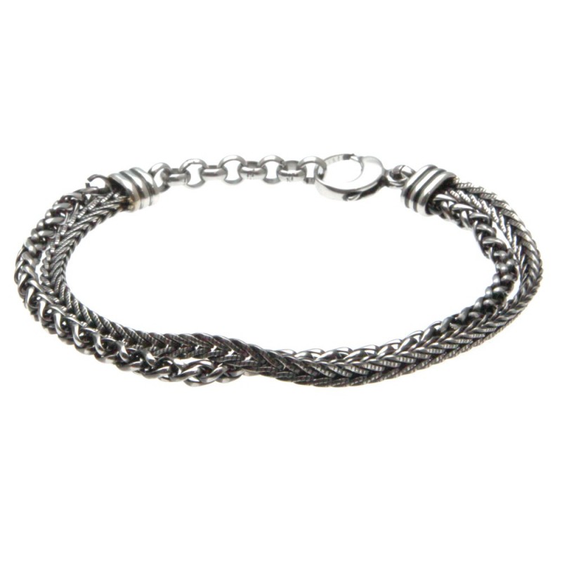 bracciale uomo in acciaio invecchiato