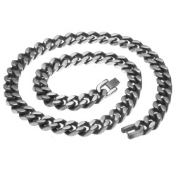 collana uomo groumette in acciaio brunito