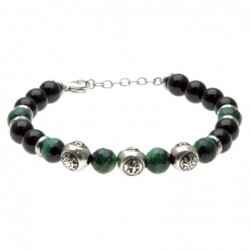 bracciale uomo simboli marinari acciaio e pietre