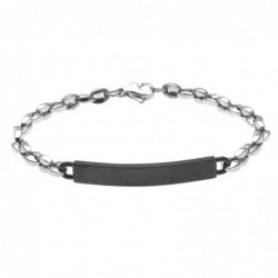 bracciale uomo con piastra per incisioni acciaio