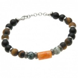 bracciale uomo pietre e acciaio