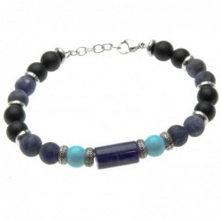 bracciale uomo pietre e acciaio