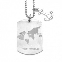 collana piastra uomo mondo con ancora