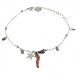 bracciale donna con corno rosso e stellina
