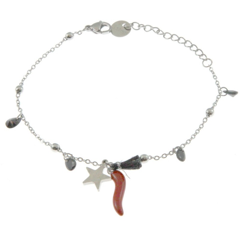 bracciale donna con corno rosso e stellina