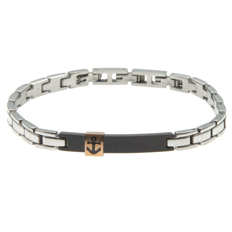 bracciale uomo con ancora in acciaio