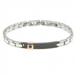 bracciale uomo con rosa dei venti in acciaio