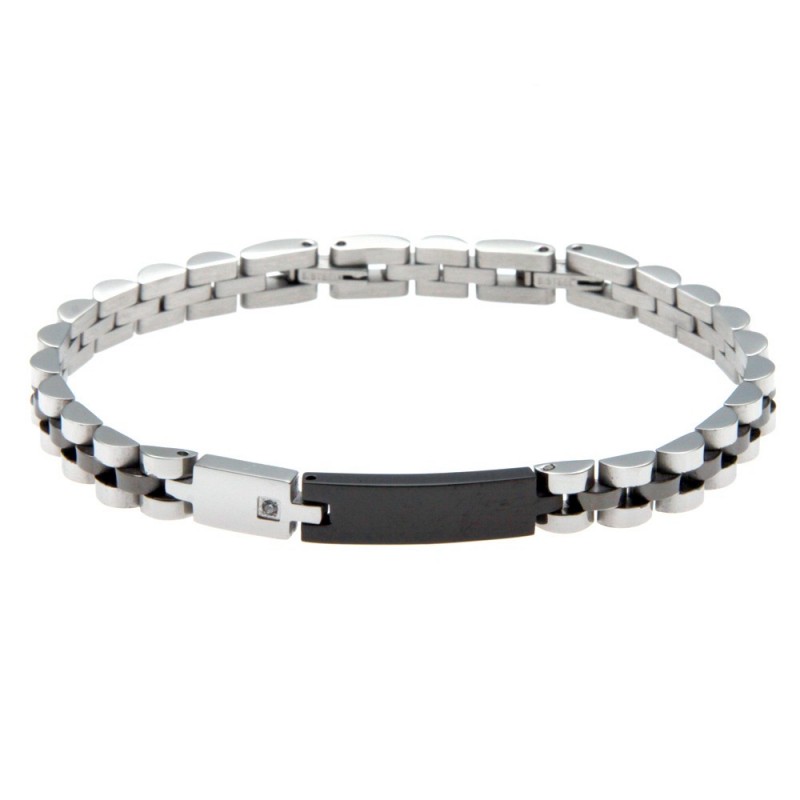 bracciale uomo in acciaio bicolore