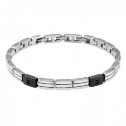 bracciale uomo in acciaio bicolore