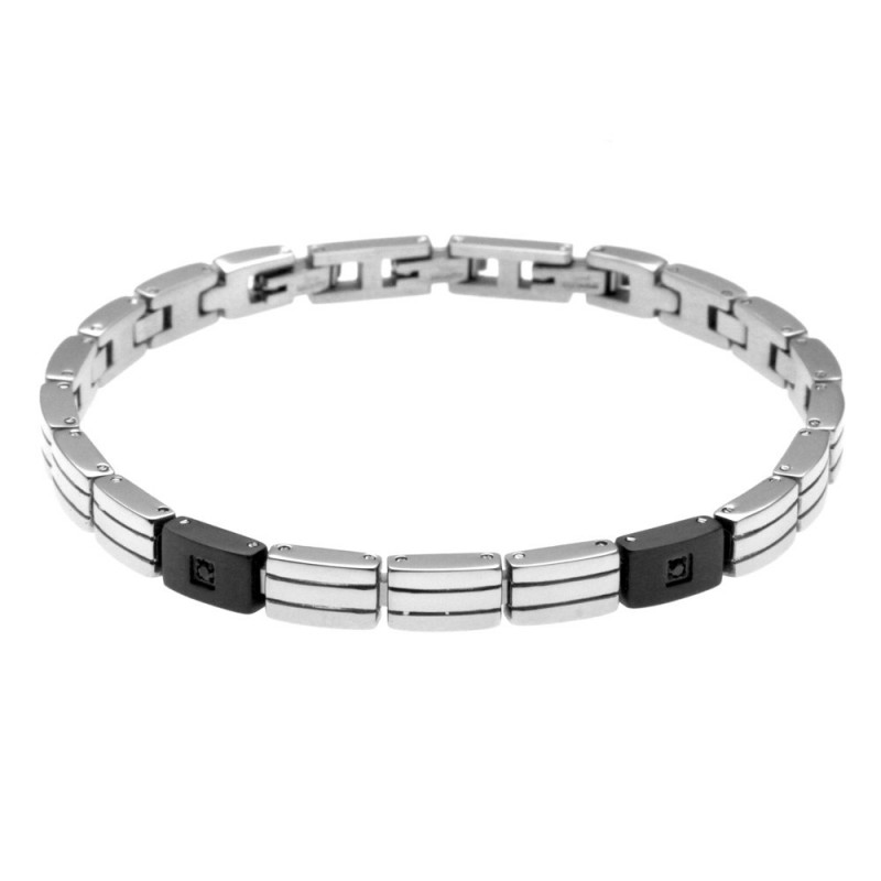 bracciale uomo in acciaio bicolore