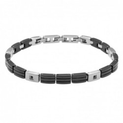 bracciale uomo in acciaio bicolore
