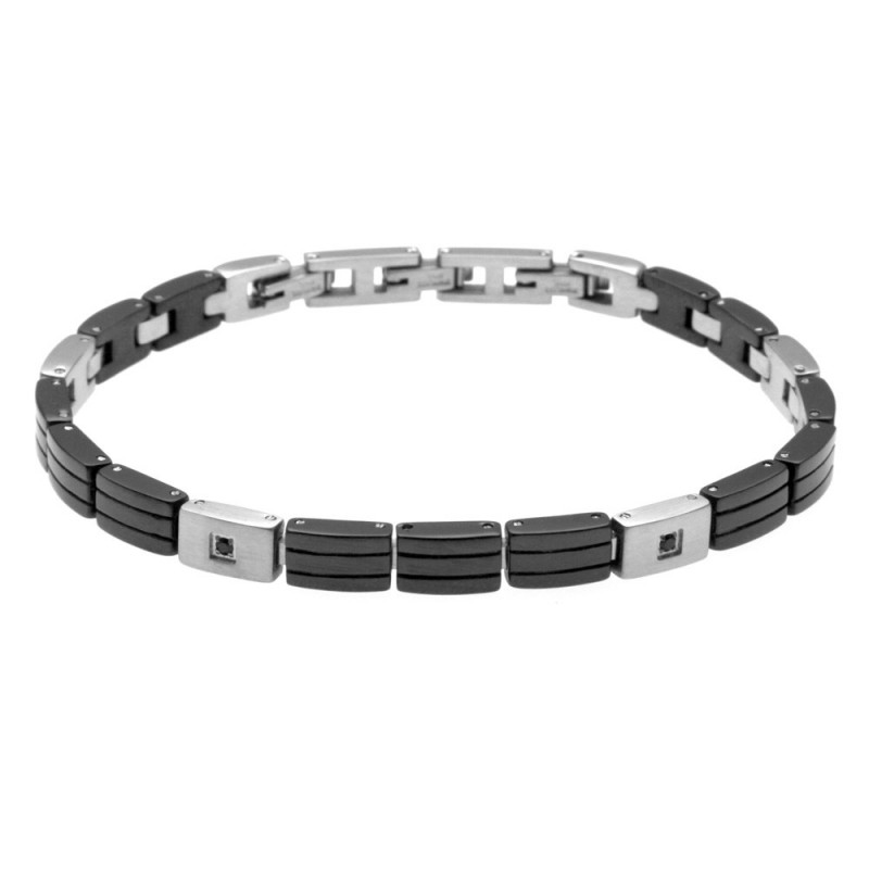 bracciale uomo in acciaio bicolore