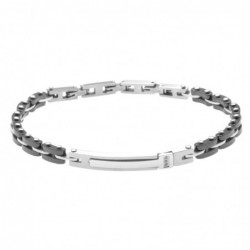bracciale uomo in acciaio bicolore