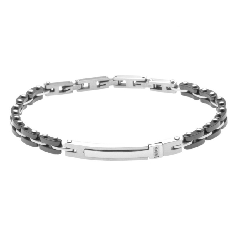 bracciale uomo in acciaio bicolore